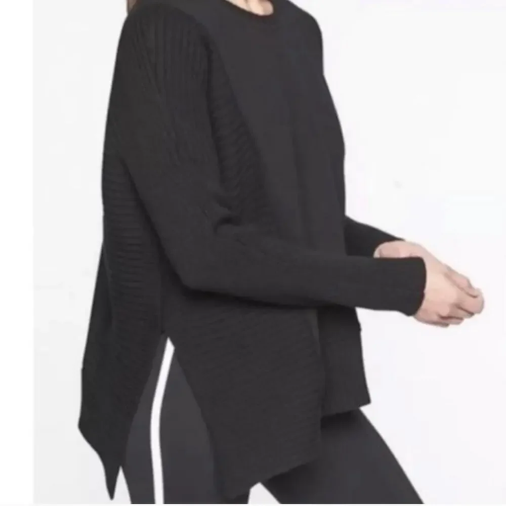 NWT Athleta Black Oversized Chunky Crewneck Sweater Size S